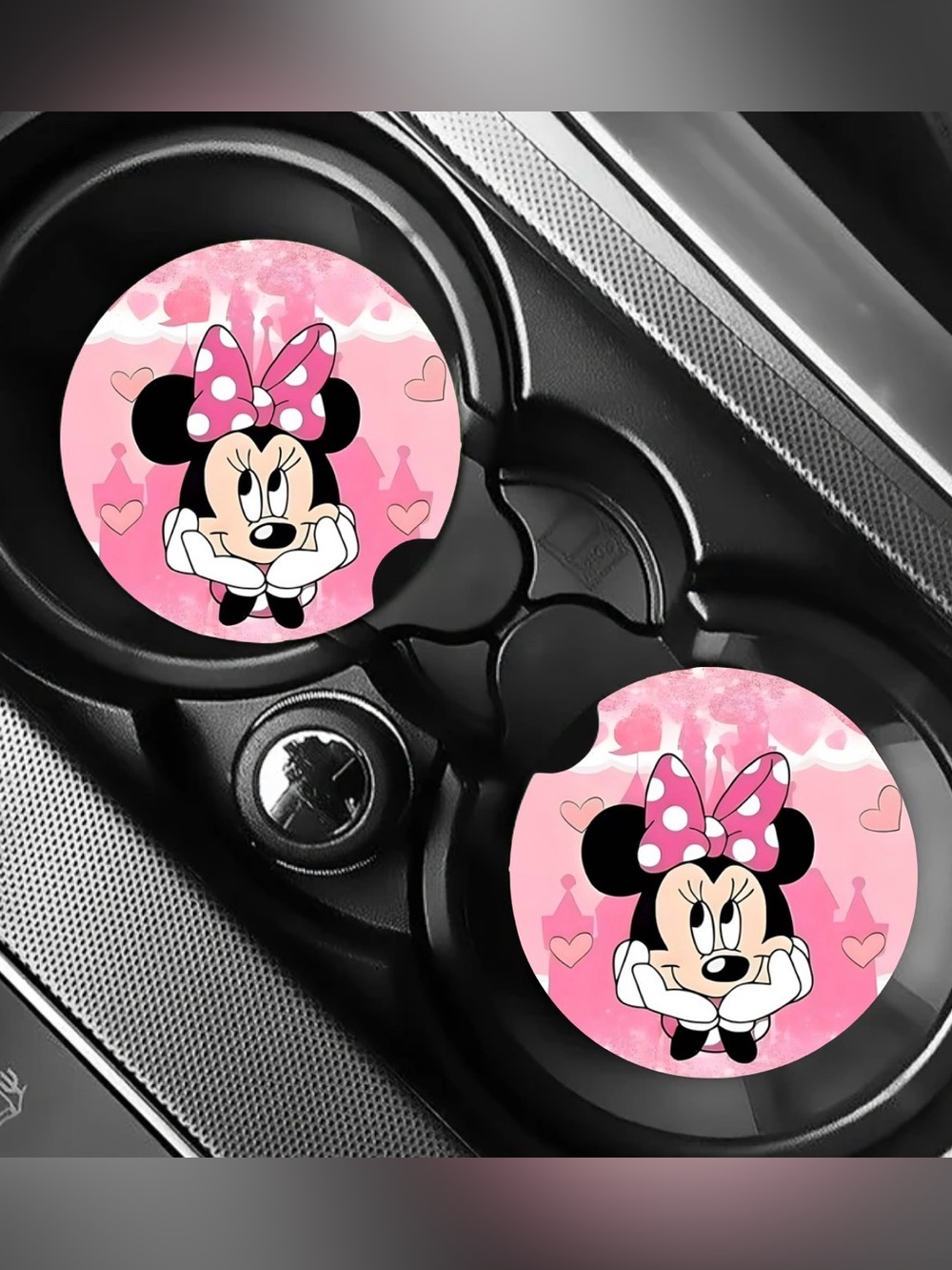 Minnie Mouse Castle Car Coasters Absorbent Set of (2)